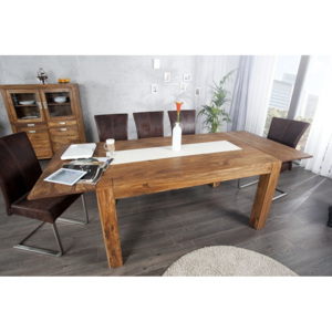 Masívny jedálenský stôl MARAGOS 160-240x100 cm - prírodná