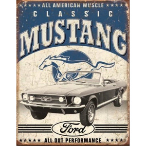 Plechová ceduľa Classic Mustang, (31,5 x 40 cm)