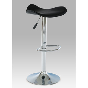 Barová židle, chrom / koženka černá AUB-300 BK Autronic