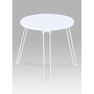 Odkládací stolek bílý MDF mat, kovové nohy GC3843 WT Autronic