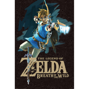 Plagát, Obraz - Zelda Breath of the Wild - Game Cover, (61 x 91,5 cm)