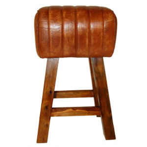 Industrial style, Štýlová kožená stolička 73x46x32cm (924)
