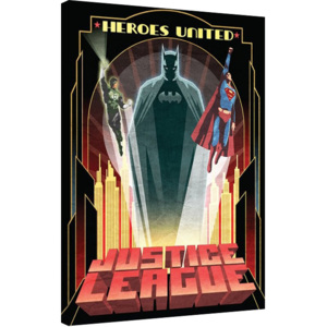 Obraz na plátne DC Comics - Heroes United, (60 x 80 cm)