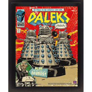 Doctor Who - Daleks Comic Cover - 3D plagát s rámom, (20 x 25 cm)