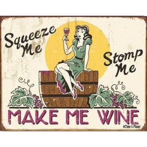 Plechová ceduľa MOORE - make me wine, (32 x 41 cm)