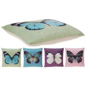 Home collection Dekoračný vankúšik motýliky 45x45 cm - růžová