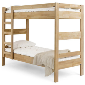 Tmavšia ručne vyrobená poschodová posteľ z masívneho brezového dreva Kiteen Kuusamo, 80 × 200 cm