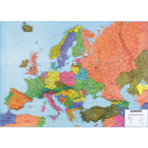 Európa - politická mapa, 135 x 100 cm, rám