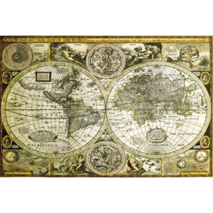 Plagát, Obraz - Historická mapa sveta, (91,5 x 61 cm)