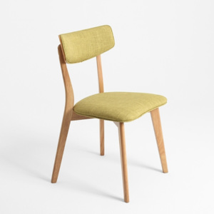 Zelená stolička s dubovými nohami Tone Soft