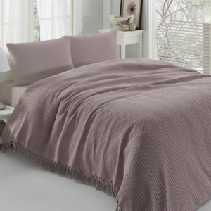 Ľahká prikrývka na posteľ Pique Lilac, 220 x 240 cm