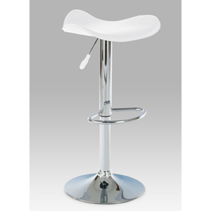 Barová židle, chrom / koženka bílá AUB-300 WT Autronic