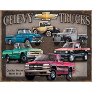 Plechová ceduľa Chevy Trucks Tribute, (40 x 31,5 cm)