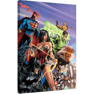 Obraz na plátne Justice League - Readz For Action, (60 x 80 cm)