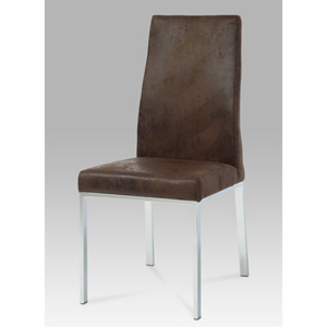 Jídelní židle, chrom / látka hnědá HC-022 BR3 Autronic