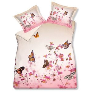 Vandyck Luxusné saténové obliečky VANDYCK Butterfly garden - 240x200-220 / 60x70 cm