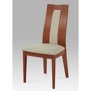 Jídelní židle masiv buk, barva třešeň, potah sv. khaki BC-33905 TR3 Autronic