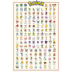 Plagát, Obraz - Pokemon - Kanto 151, (61 x 91,5 cm)