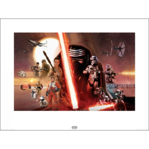 Reprodukcia, Obraz - Star Wars : Epizóda VII - Galaxy, (80 x 60 cm)