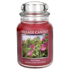 Village Candle Vonná svíčka ve skle, Divoká růže - Wild Rose, 645 g, 645 g