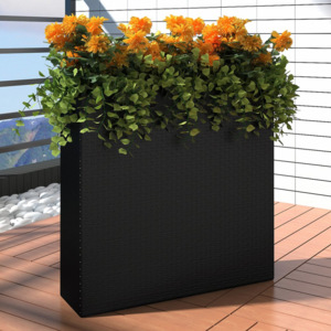 Rozmerný záhradný ratanový kvetináč čierny V1084 Dekorhome