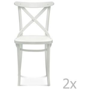 Sada 2 bielych drevených stoličiek Fameg Knud