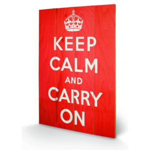 Obraz na dreve Keep Calm and Carry On, (40 x 59 cm)