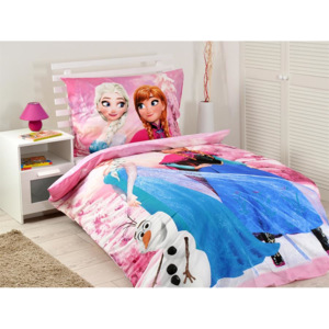 Jerry Fabrics detské bavlna obliečky Ľadové kráľovstvo Frozen pink 2016 140x200 70x90