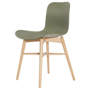 Zelená jedálenská stolička z masívneho bukového dreva NORR11 Langue Natural