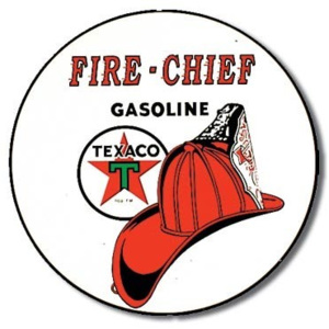 Plechová ceduľa TEXACO - fire chief, (30 x 30 cm)