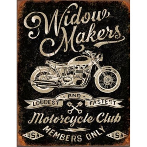 Plechová ceduľa Widow Maker's Cycle Club, (30 x 42 cm)