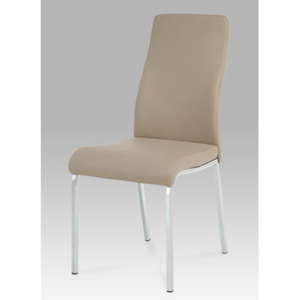 Jídelní židle, koženka cappuccino / chrom WE-5084 CAP Autronic