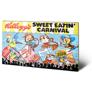 Obraz na dreve Vintage Kelloggs - Sweet Eatin' Carnival Land, (59 x 40 cm)