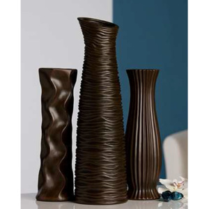 Set 3 dekoratívnych váz DIVERSO 46 cm - hnedá