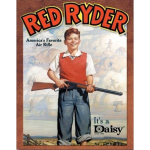 Plechová ceduľa Daisy red Ryder, (32 x 42 cm)