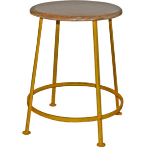 Industrial style, Industriálna železná stolička - žltá 46x38x38cm (51)