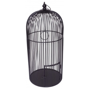 Industrial style, Veľká železná vtáčia klietka - čierna 110xx45cm (1205)