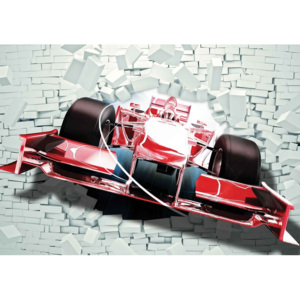 Fototapeta, Tapeta Formula 1 - tehlová stena, (208 x 146 cm)