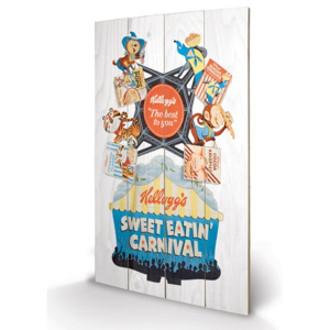 Obraz na dreve Vintage Kelloggs - Sweet Eatin' Carnival, (40 x 59 cm)