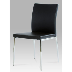 Jídelní židle chrom / koženka černá B827 BK Autronic