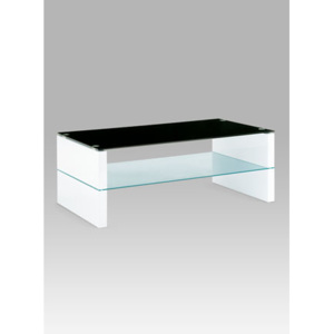 Konferenční stolek, vysoký lesk bílý / černé sklo AHG-029 WT Autronic