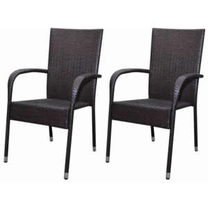 Ratanový hnedý set stoličiek 2 ks V0928 Dekorhome