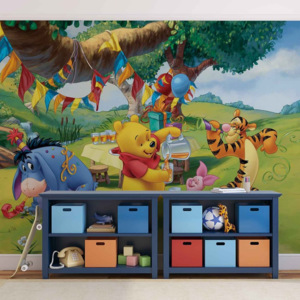Fototapeta, Tapeta Disney Winnie Pooh Prasiatko Tigger Eeyore, (211 x 90 cm)