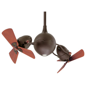 MATTHEWS | Acqua, duálny rotačný stropný ventilátor, bronz / drevo