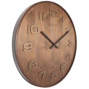 Designové nástěnné hodiny 3096br Nextime Wood Wood Medium 35cm