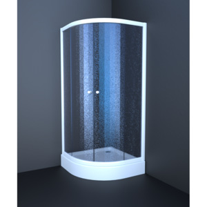 Sprchový kút Anima T-Element štvrťkruh 80 cm, R 550, nepriehľadné sklo, biely profil TES80CH