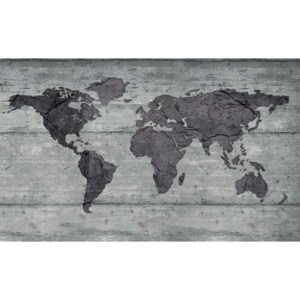 Fototapeta, Tapeta Mapa sveta - betónová štruktúra, (312 x 219 cm)