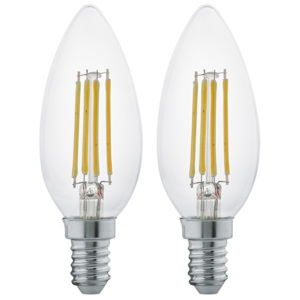 Eglo SADA 2x LED žiarovka FILAMENT CLEAR E14/4W/230V - Eglo 11504 EG11504 + záruka 3 roky zadarmo