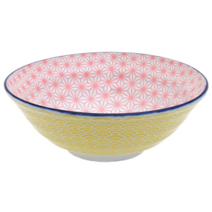 Žlto-ružová porcelánová misa Tokyo Design Studio Star, ⌀ 21 cm