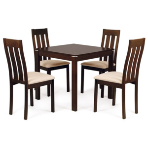 Jedálenský stôl + 4 stoličky BT-6788 WAL + BC-2602 WAL